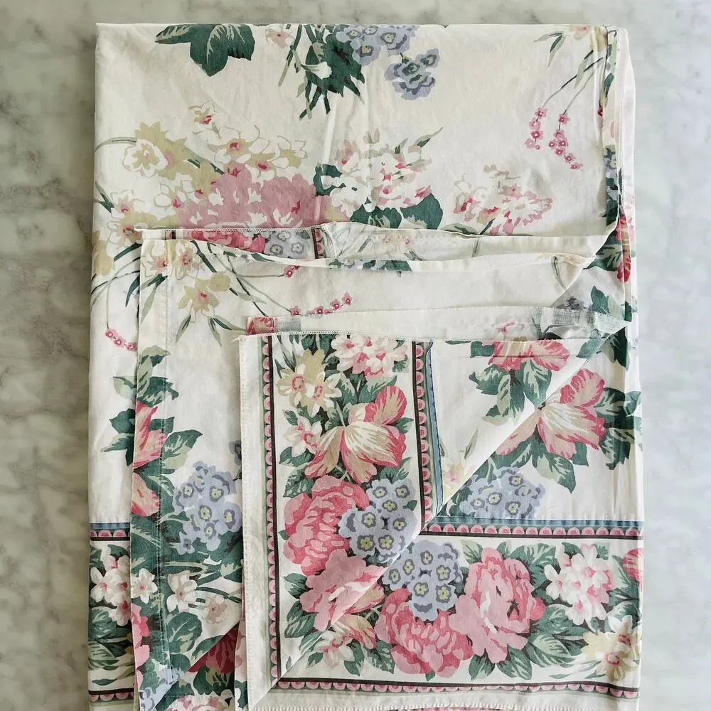 Wamsutta Twin Vintage Flat Sheet Floral Rose Print